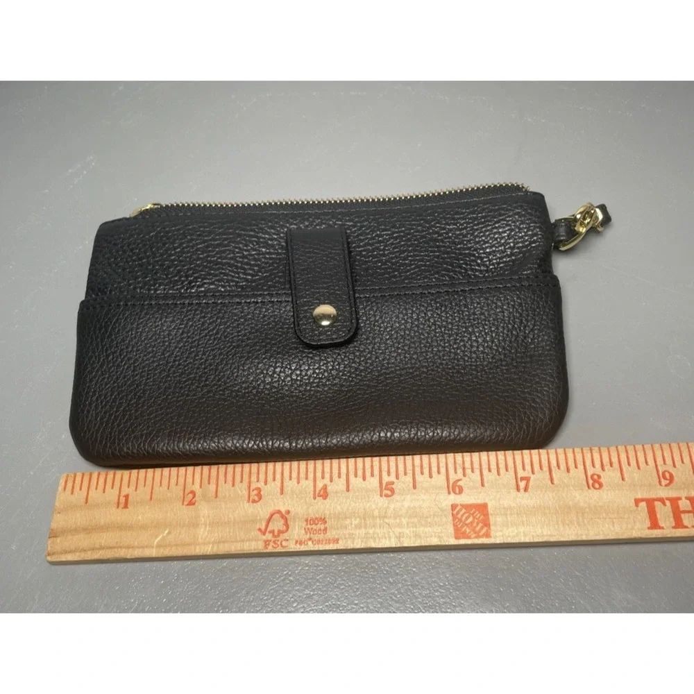 Lodis Black Pebbled Leather Wristlet Wallet - Picture 9 of 11